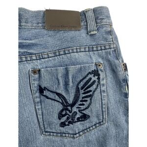 Vintage Calvin Klein Jeans women's 18 Denim Straight Leg Embroidered Eagle 90s